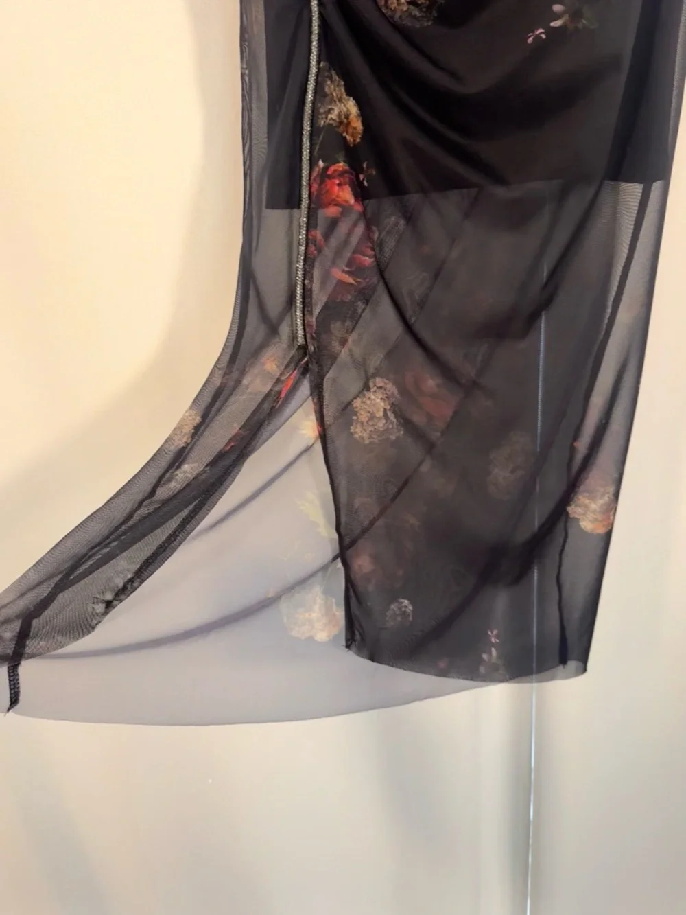 All Saints Nora Ruched Sparkle Midi Dress - Picture 7 of 9